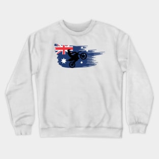 Awesome Australian flag Dirt bike/Motocross design. Crewneck Sweatshirt